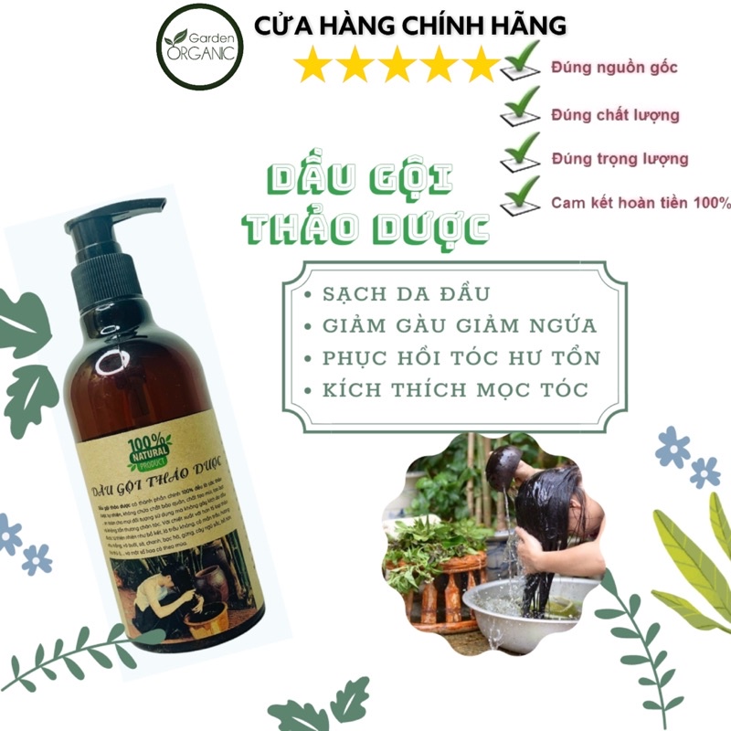 DẦU GỘI THẢO DƯỢC (SẠCH GÀU, SẠCH NẤM, TÓC DÀI VÀ DÀY NHANH HƠN, AN TOÀN CHO MẸ BẦU VÀ SAU SINH)