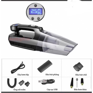 Máy hút bụi xe hơi cầm tay kiêm bơm lốp xe 4in1 công suất 6000pa