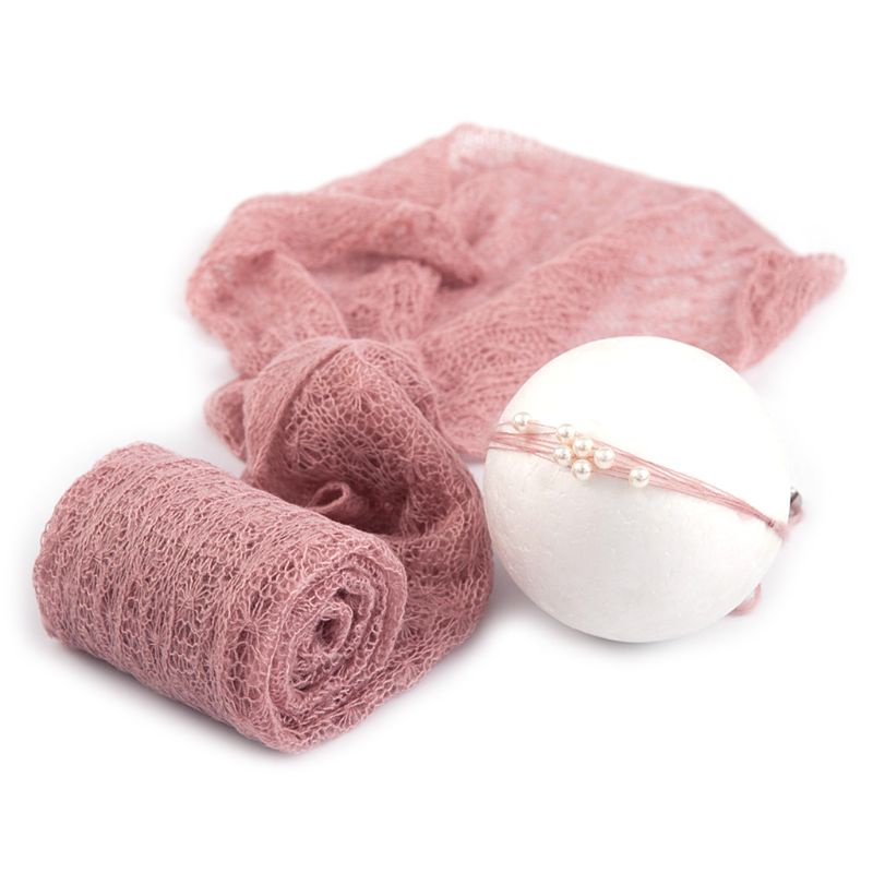 Set 2 Chăn Quấn Co Giãn Dùng Làm Phụ Kiện Chụp Ảnh Cho Bé Sơ Sinh