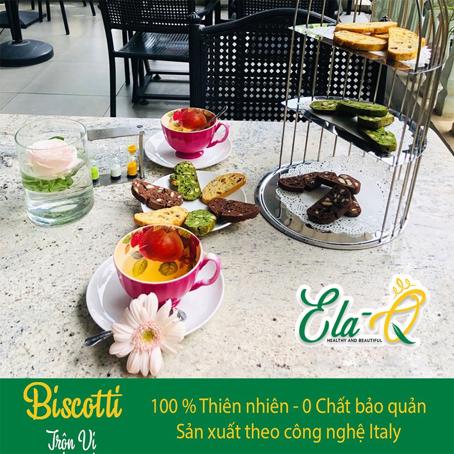 BISCOTTI bánh ăn kiêng mix vị thơm ngon  ElaQueen - Bánh ăn kiêng giảm cân,bánh không đường, ăn vặt, eatclean healthy