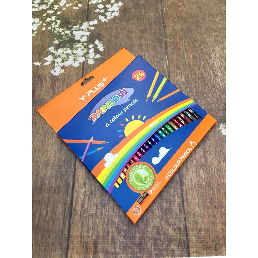 Bút Chì 12 màu cao cấp Yplus RainBow Hộp Giấy Z010RB