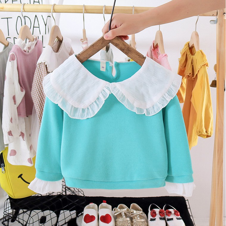 Áo Sweater Cổ Búp Bê Giả Nhiều Lớp Thời Trang Mùa Thu Cho Bé Gái 0-3 Tuổi Màu Sắc