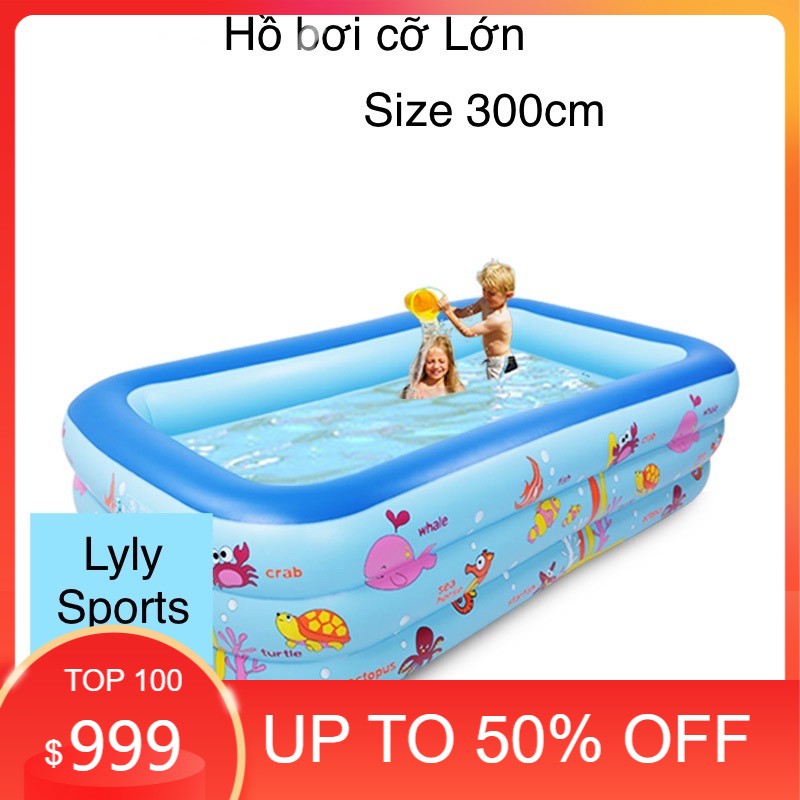 HỒ BƠI PHAO 305cm CHO BÉ KÍCH THƯỚC LỚN,HỒ BƠI TRẺ EM LOẠI TO, TẶNG KÈM KÍNH BƠI- ⚡LOI59 SPORTS