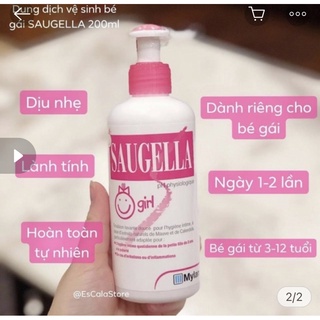 Sản phẩm dung dịch vệ sinh cho bé gái Saugela girl 200ml