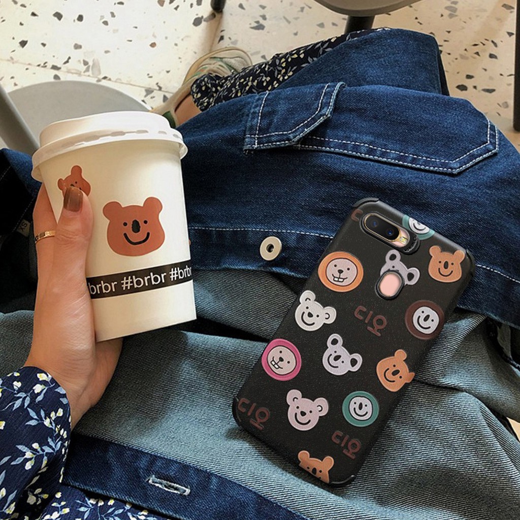 Ốp Lưng Da IMD Bear Cartoon - R030