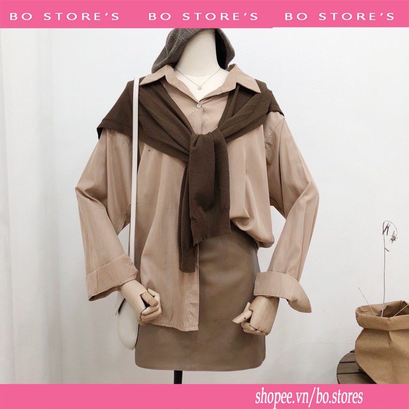 Áo len mỏng giả khăn choàng len khoác vai chất len dệt kim mềm mịn thu đông 2022