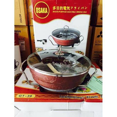 Nồi lẩu,Bếp lẩu điện Osaka hàng chính hãng cao cấp hấp xào chiên luộc đa năng tiện dụng_MICHU