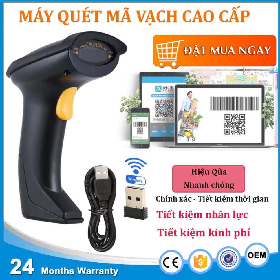 Máy Bắn Mã Vạch cầm tay cao cấp MAJIEWL, Máy bắn mã vạch Bluetooth - Thuận tiện khi sử dụng - BẢO HÀNH 12 THÁNG