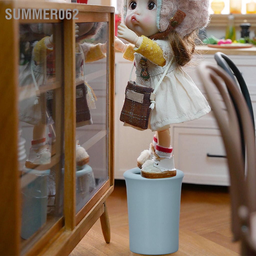 Summer062 1: 6 Thùng rác nhà búp bê Mô hình thu nhỏ Phong cách đơn giản Trang trí PVC