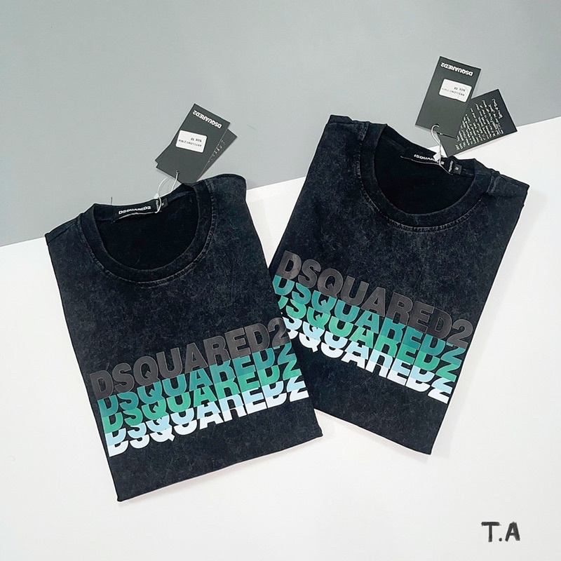 Áo phông loang DSQUARED2 form rộng đẹp- Áo thun tay lỡ Unisex nam nữ kiểu hàn quốc vải cotton HARI in hoạ tiết