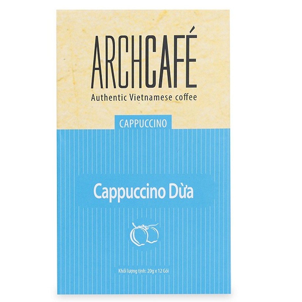 Cà phê Cappuccino Dừa - Cafe hoà tan Archcafé (hộp 12 gói x 20g) | BigBuy360 - bigbuy360.vn
