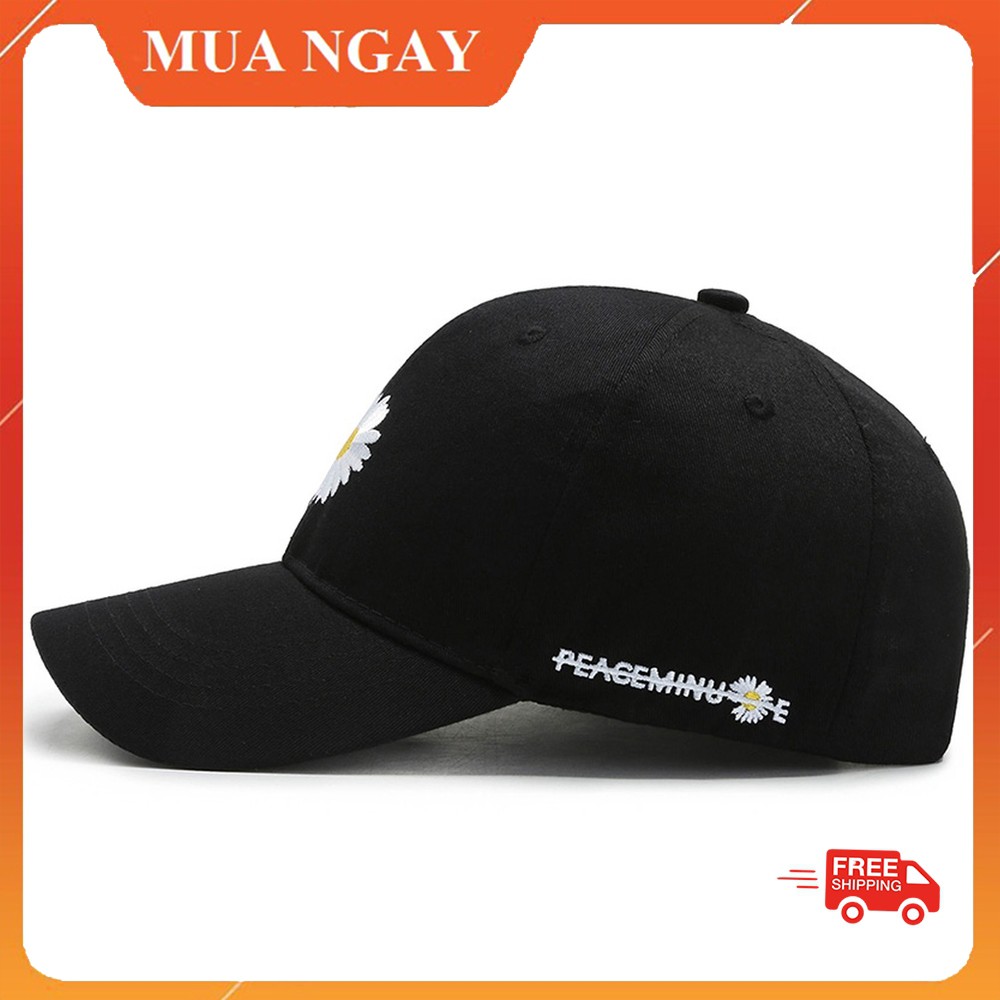 Mũ lưỡi trai hoa cúc trắng nhuỵ vàng hot trend M02