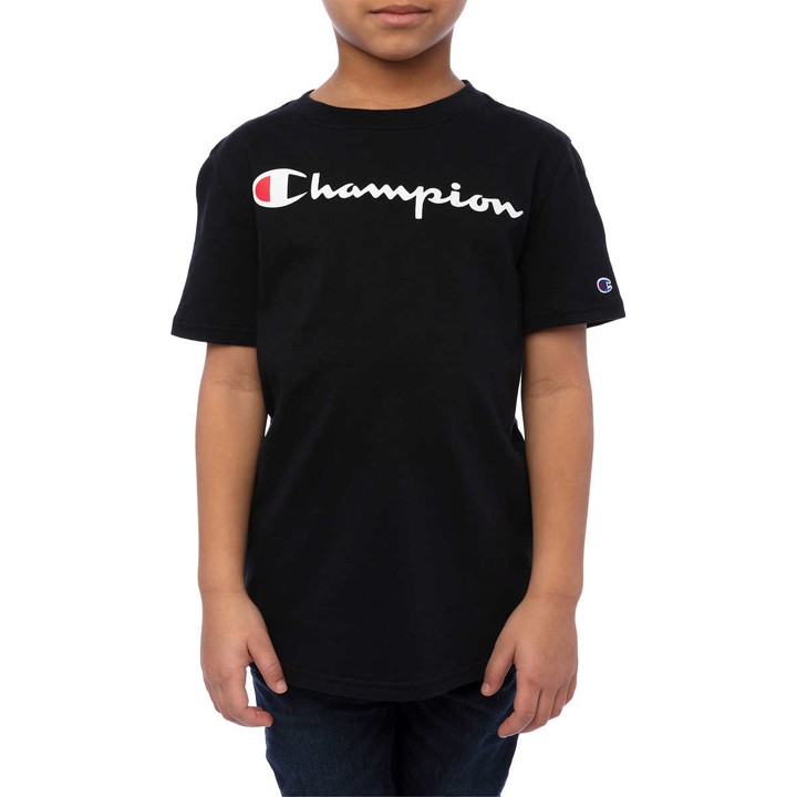 Set 2 áo Champion Youth Short Sleeve Tee - Black/ Grey