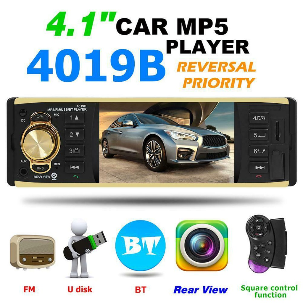 Máy Nghe Nhạc Mp5 Màn Hình 4.1 Inch Cho Xe Hơi 4019b + Bộ Phụ Kiện Đi Kèm