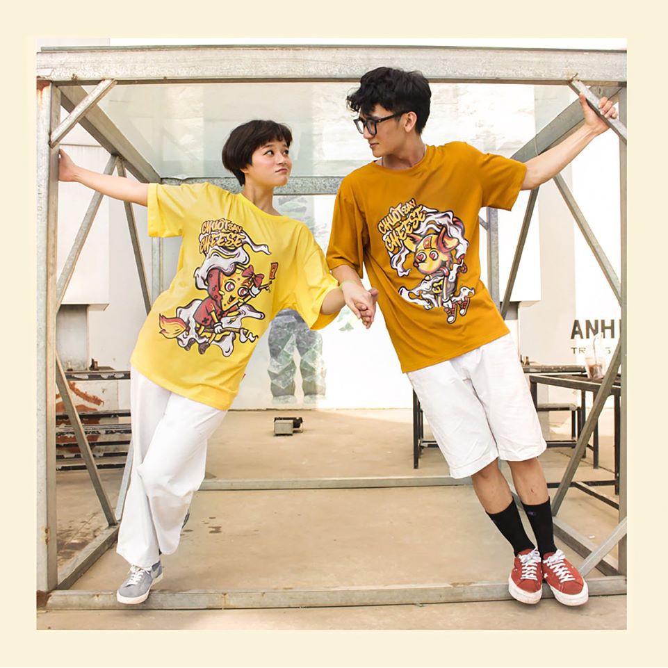 Áo thun cotton dành cho couple: Chuột Say Cheese - YÊU LÀ ĐỦ | BigBuy360 - bigbuy360.vn