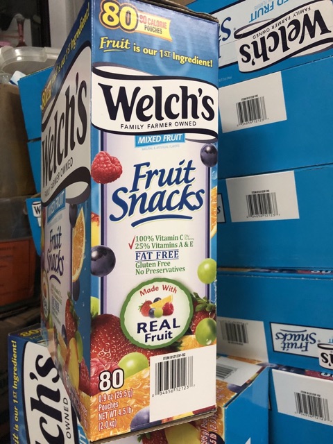 Kẹo Dẻo Welch's Fruit Snacks (80 gói/hộp) 2kg Nhập Từ Mỹ  Trọng lượng: 25.5g/gói; 80 gói/hộp