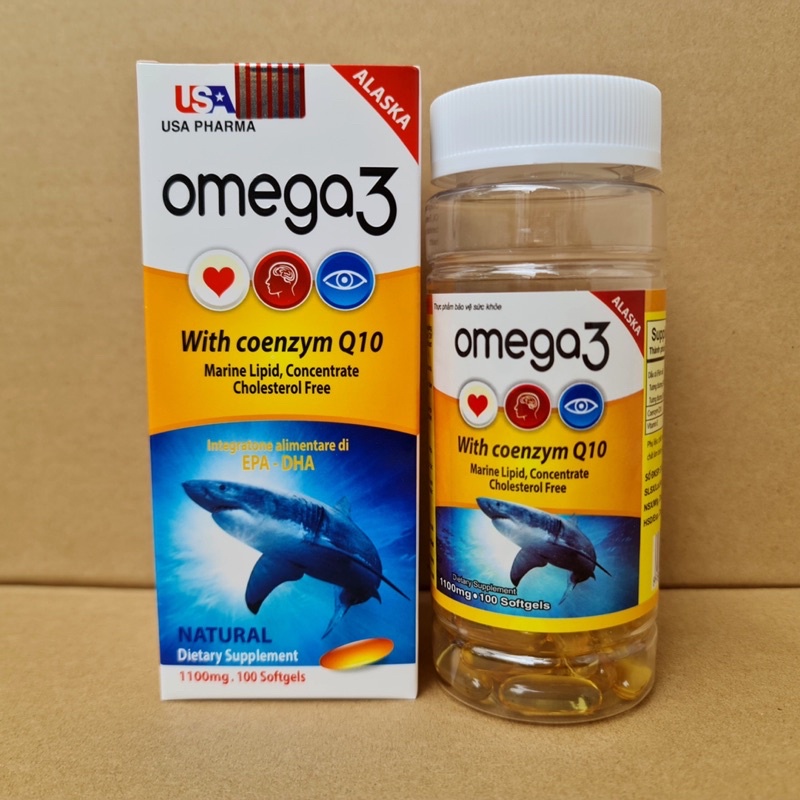 VIÊN UỐNG DẦU CÁ ALASKA OMEGA 3 TỐT CHO MẮT, TIM, NÃO - HỖ TRỢ ĐẸP DA - GIẢM NGUY CƠ MẮC BỆNH TIM MẠCH - OMEGA3 100 VIÊN