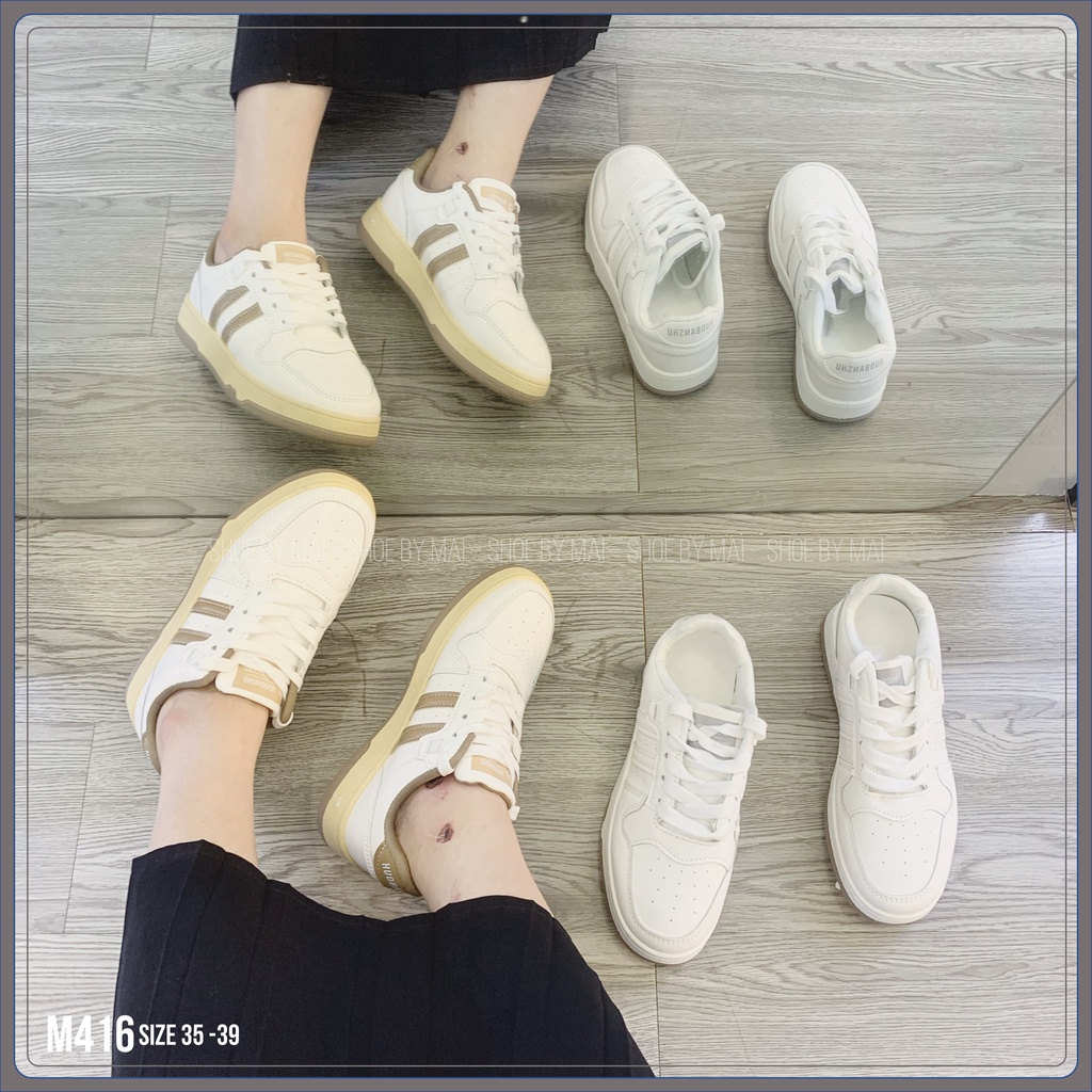 Giày nữ, Giày Sneaker nữ màu trắng phong cách Hàn Quốc M416 SHOEBYMAI