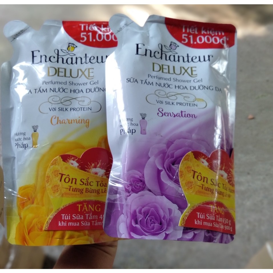 1 Bịch sữa tắm Enchantuer pháp 450g/1 bịch - Hàng khuyến mãi