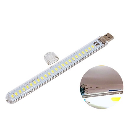 Thanh đèn LED mini 8 bóng, 24 bóng siêu sáng cổng cắm USB thích hợp để bàn học, đọc sách đầu giường