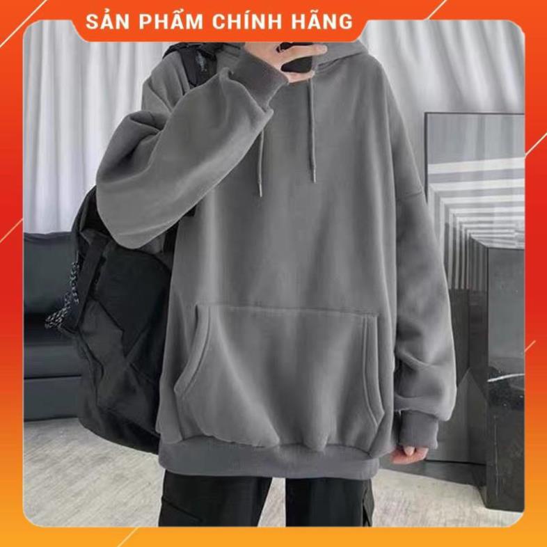 (Hàng Chính Hãng) Áo Hoodie Nỉ bông TRƠN màu Xám/Xám xanh UNISEX/Nam nữ unisex/ HOODIE TRƠN