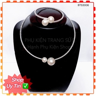 Bộ kiềng cổ đính hạt đá hiện đại
