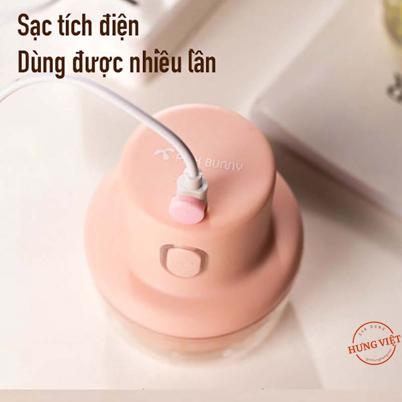 Máy xay sạc điện bằng cổng usb, giúp xay hành, tỏi, rau củ nhanh chóng, an toàn ][XAY.SAC]