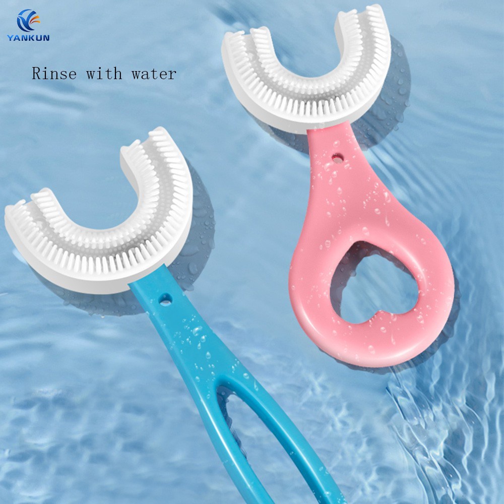 [Hàng mới về] Bàn chải đánh răng silicon mềm hình chữ u an toàn cho bé