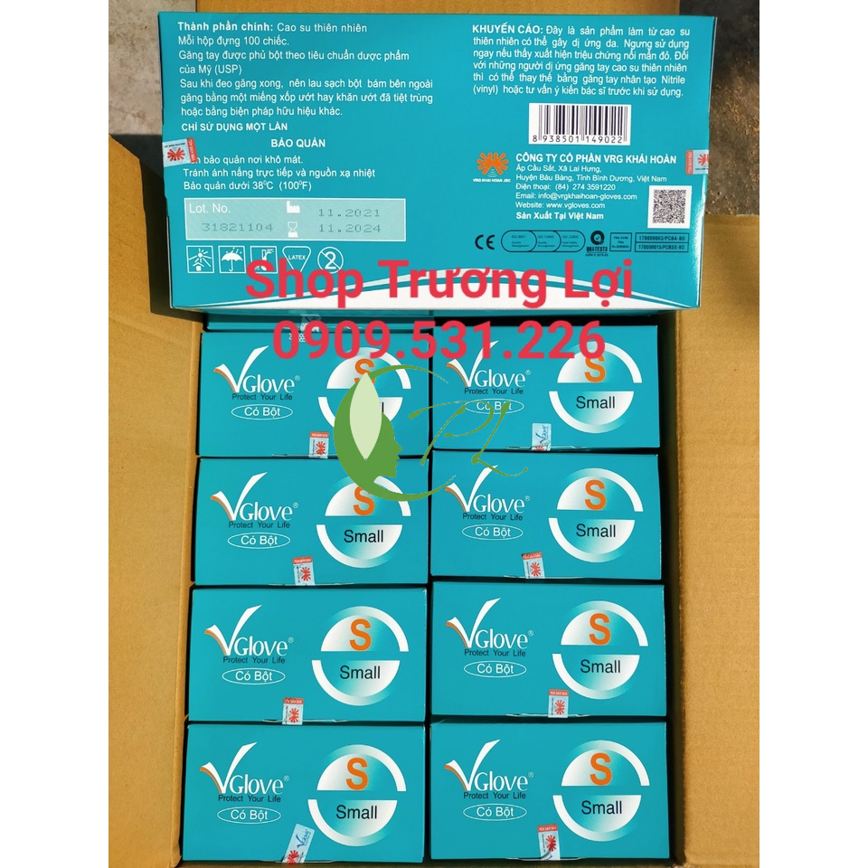 Găng Tay Cao Su Thiên Nhiên Y Tế Có Bột Vglove  Hàng Công Ty - Xuất VAT Free