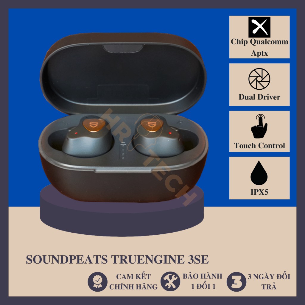 Tai Nghe True Wireless In-ear Soundpeats Truengine 3 SE Bluetooth V5.0 Dual Drivers và Dual Mic