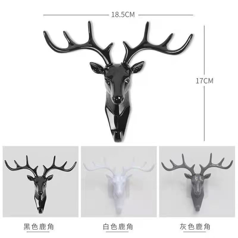 Móc Treo Đồ Gắn Tường Hình Đầu Hươu Phong Cách Nhật Bản