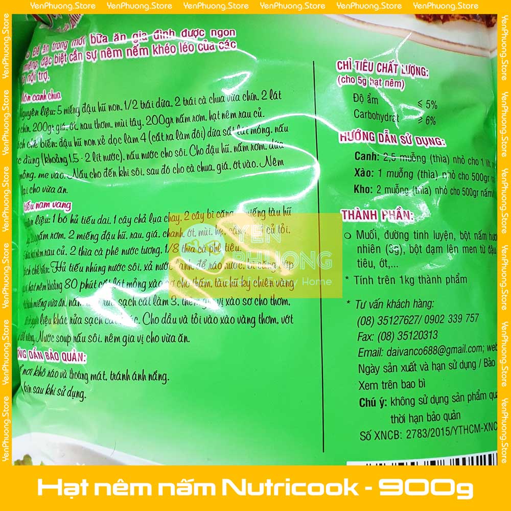 Hạt nêm chay nấm hương 900g - Nutricook