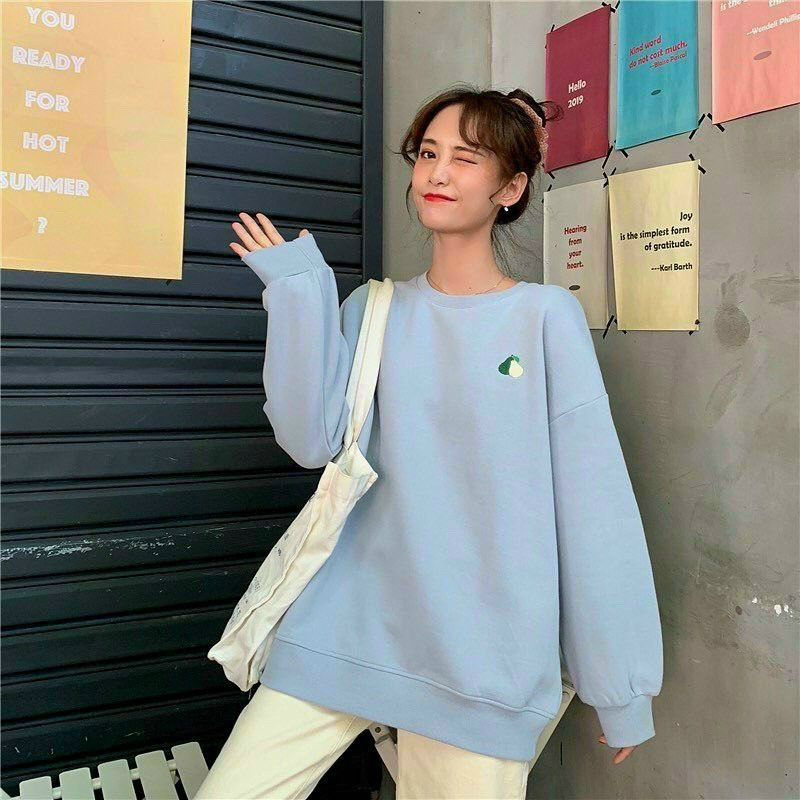 ÁO NỈ NGOẠI SWEATER THÊU TRÁI CÂY