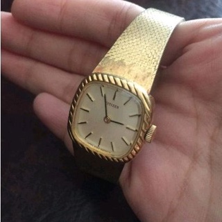  Đồng hồ si Nhật cho Nữ thương hiệu Citizent máy cơ cót - bán giá Sale do dây đeo có chỗ bị phai lớp v.àng 