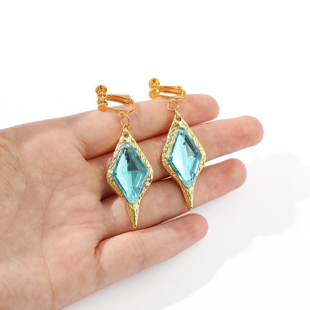 Khuyên tai đính đá pha lê xanh dương hóa trang nhân vật anime Genshin Impact Kaeya Alberich