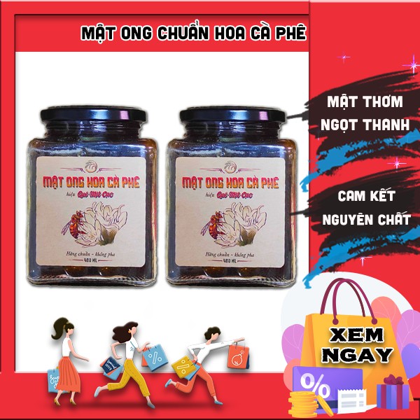 Mật ong hoa cà phê [CAM KẾT] 100% nguyên chất, hàng chuẩn dùng tại Spa Quê Một Cục 500ml  (vàng nâu đậm)