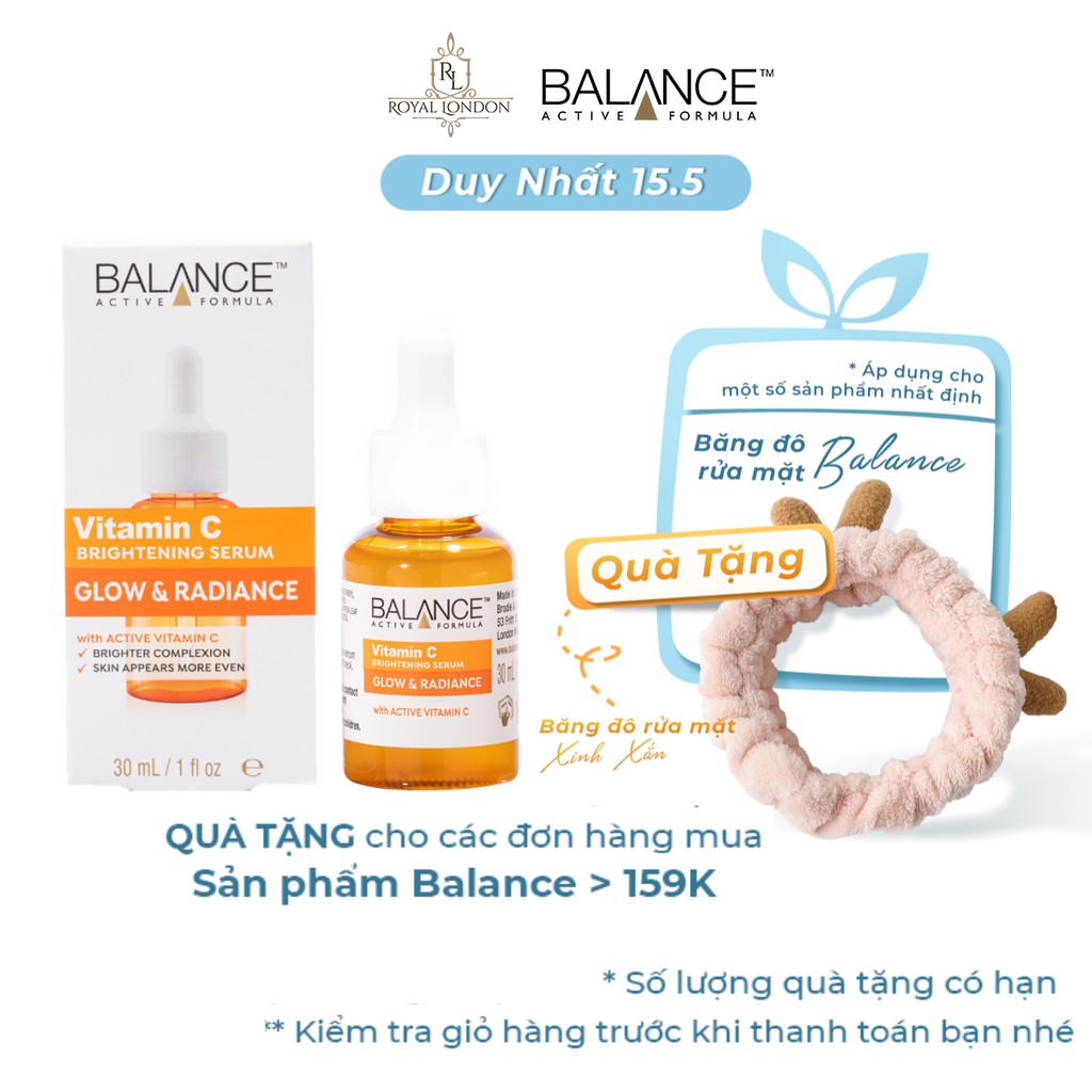 Serum Trắng Da, Mờ Thâm Balance Active Formula Vitamin C Brightening 30ml