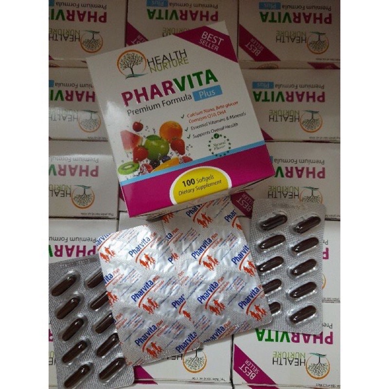 Vitamin tổng hợp PHARVITA hộp 100 viên giúp bồi bổ cơ thể,tăng sức đề kháng.