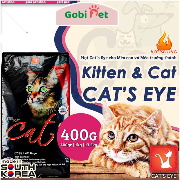 Thức ăn cho mèo hạt Cat's Eye cao cấp 400g, 1kg - Gobi Pet