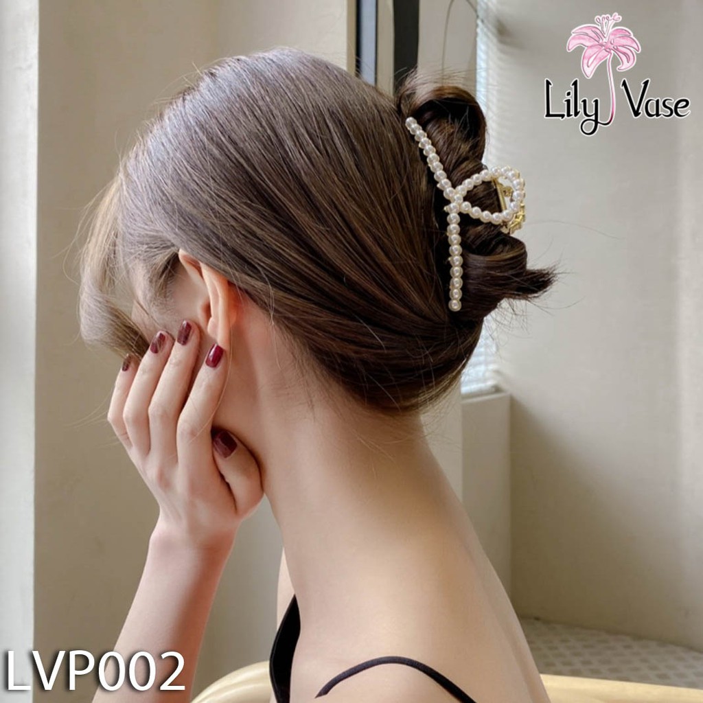 Kẹp tóc (cặp tóc) đính nhựa giả ngọc phong cách Hàn Quốc trẻ trung, xinh xắn, sành điệu - 6 mẫu (LVP002)