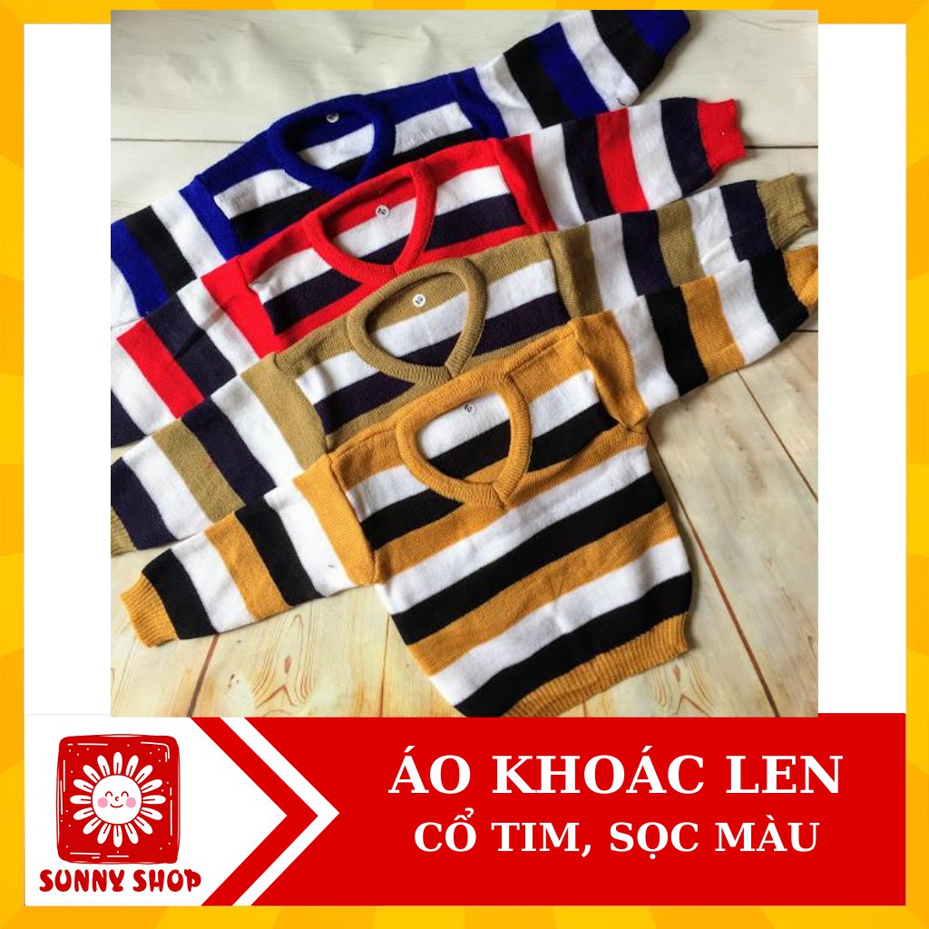 Áo Khoác Len sọc màu Cổ Tim Cho Bé sơ sinh và em bé 3-10kg (cho chọn màu và size)