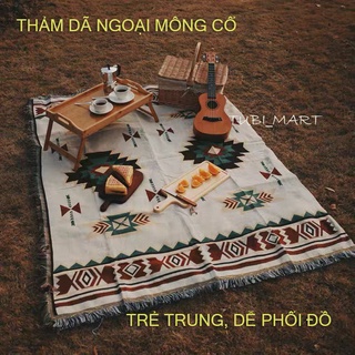 Thảm du lịch, dã ngoại, cắm trại, đi phượt Mông cổ, dễ Decor, chụp ảnh màu siêu xinh