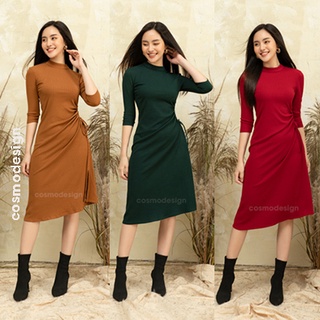 Váy len cosmo design ôm rút dây bên sườn
