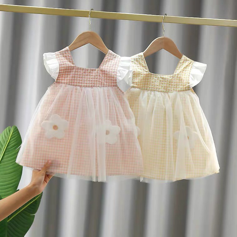 Váy bé gái Bồ Công Anh đính hoa cho bé dưới 2 tuổi