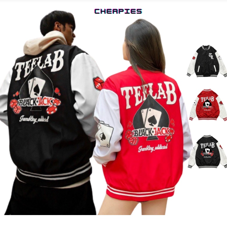 Áo Bomber TEELAB Unisex Nam Nữ 2 màu Basic ĐEN ĐỎ K062