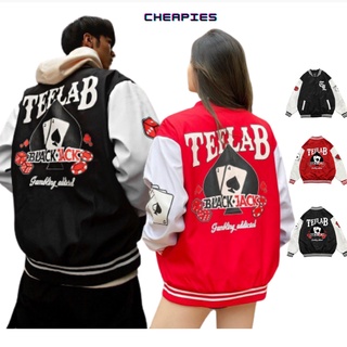 Áo bomber teelab unisex nam nữ 2 màu basic đen đỏ k062