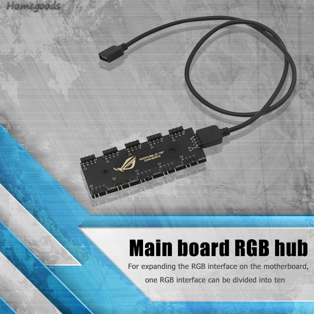 Good shop❦10 RGB Synchronization HUB Splitter Extension Cable for Motherboard RGB Fan