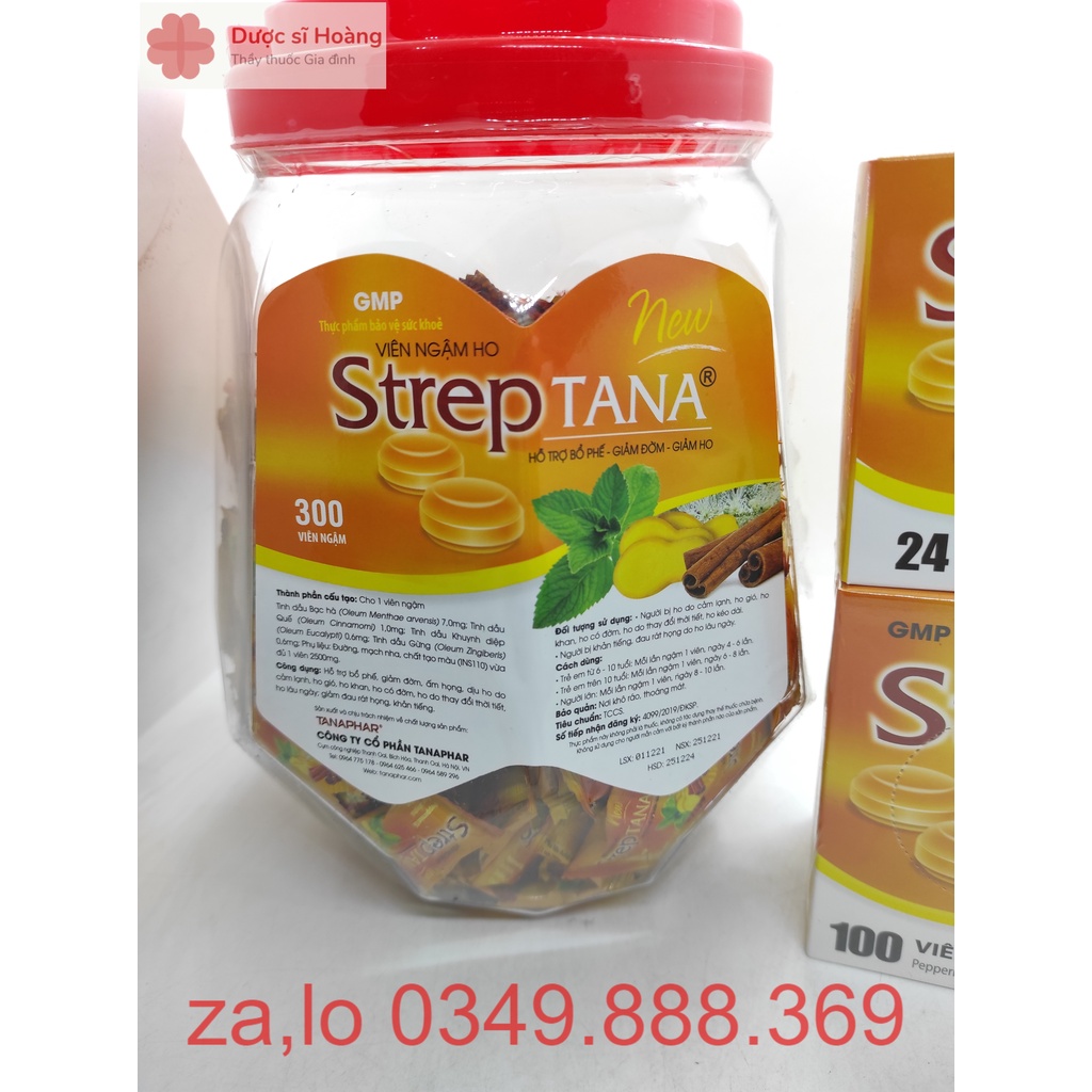 Viên Ngậm Ho Streptana - Kẹo Ngậm Ho Strep Tana