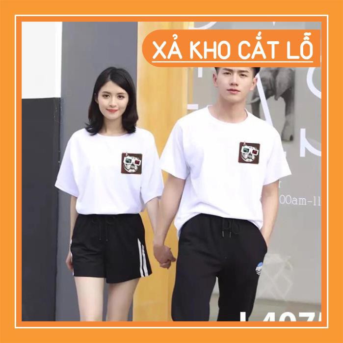 🔥XẢ HÀNG🔥 ÁO ĐÔI - Áo Thun Đôi Tay Ngắn In Hình Con Cún Mặt Xệ Mắt Kính I4075 - LoviCouple - Có FeedBack
