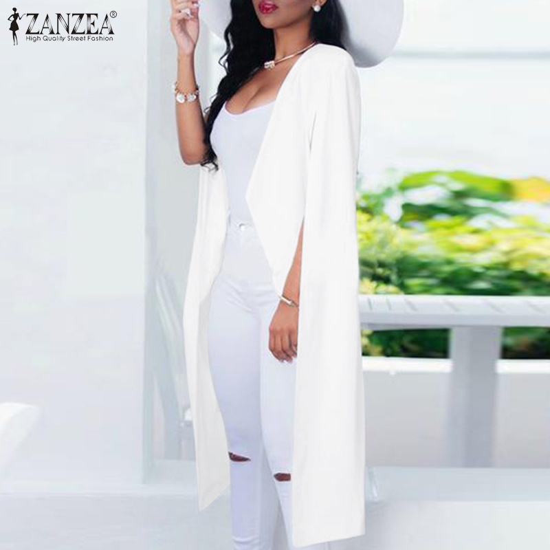 Áo khoác dài ZANZEA không tay màu trơn không đối xứng đơn giản thời trang dành cho nữ | BigBuy360 - bigbuy360.vn